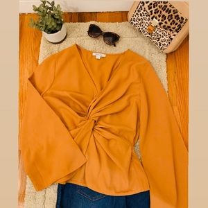 Twist Cinched Waist Blouse